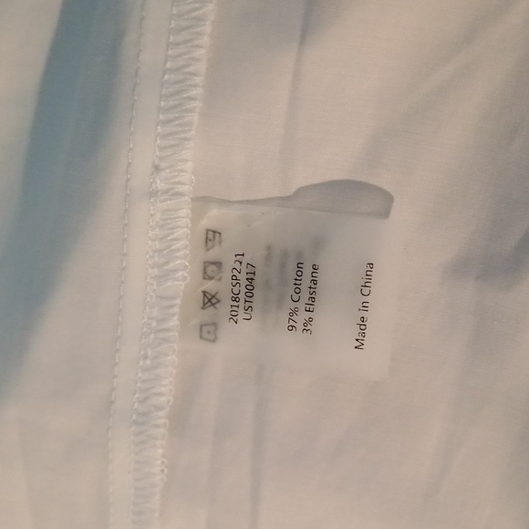 🔥🔥🔥Universal Standard white cotton & elastane button down blouse 4XS - Picture 8 of 14